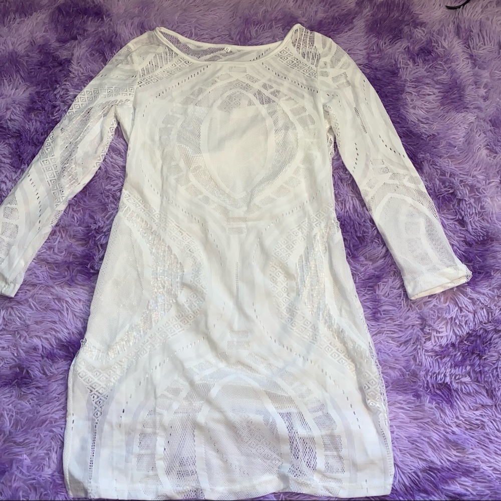 White Cutout Bodycon Mini Dress